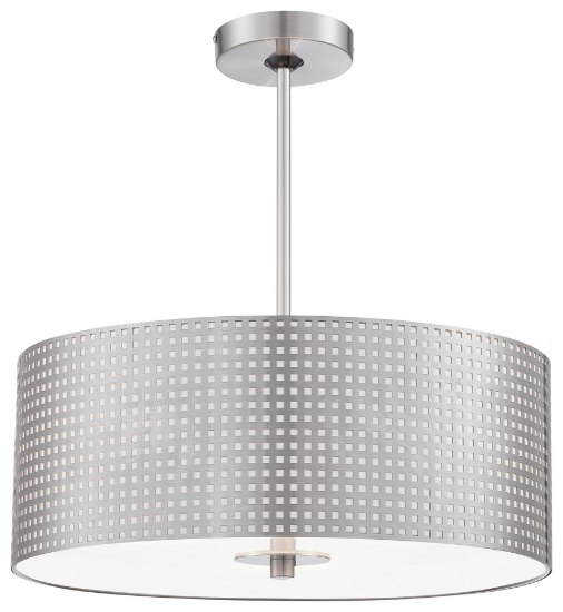 Picture of 75w SW 3 Light Drum Pendant Brushed Nickel