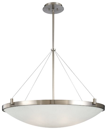 Foto para 100w SW 6 Light Pendant Brushed Nickel White Frosted