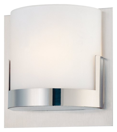 Picture of 60w SW 1 Light Wall Sconce Chrome Etched Opal