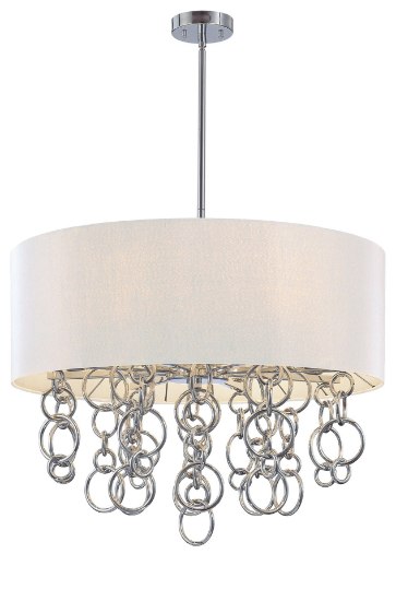 Picture of 60w SW 6 Light Drum Pendant Chrome White