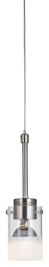 Picture of 50w SW 1 Light Low Voltage Mini Pendant Brushed Nickel Clear/Acid Etched