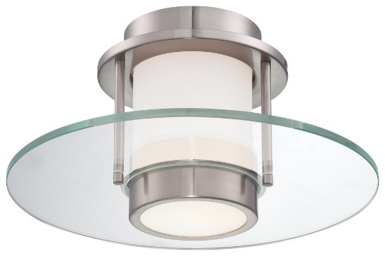 Foto para 100w SW 1 Light Flush Mount Brushed Nickel