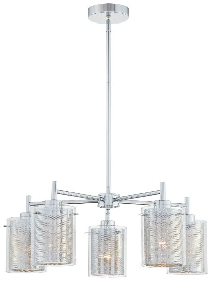 Foto para 100w SW 5 Light Chandelier Chrome Clear