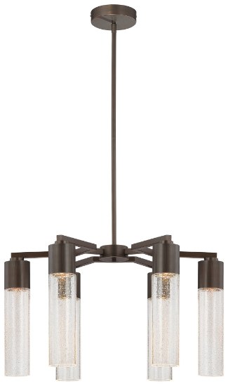 Foto para 35w SW 6 Light Chandelier Copper Bronze Patina Clear Seeded