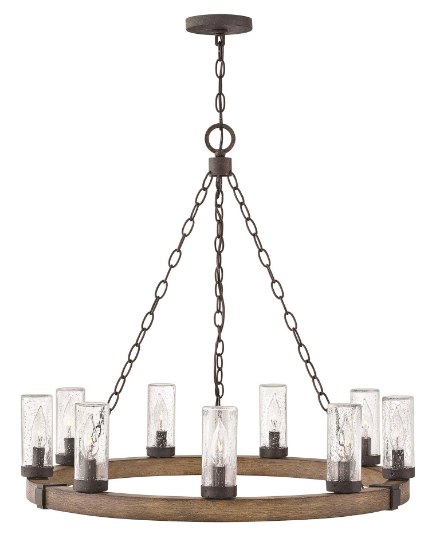 Foto para 60w Outdoor Sawyer CAND Clear Seedy Sequoia Outdoor Chandelier