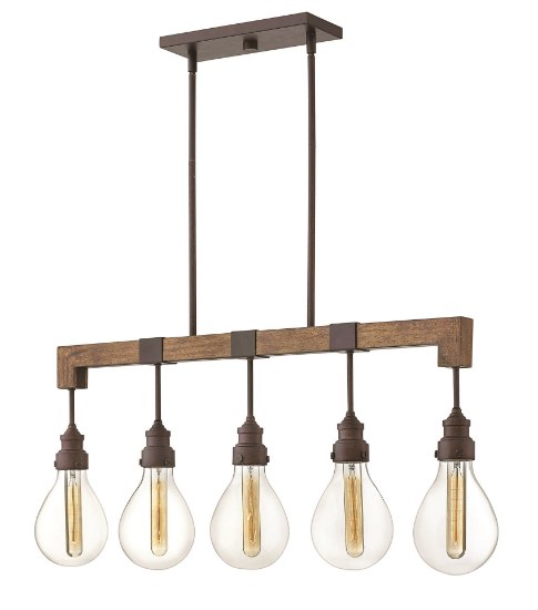 Foto para 60w Chandelier Denton MED Clear Industrial Iron Stem Hung Linear