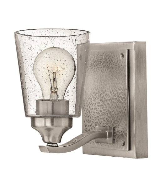 Foto para 100w Bath Jackson MED Clear Seedy Brushed Nickel Bath Sconce