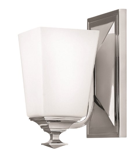 Picture of 117w Bath Baldwin INCAN. LED MED Etched Opal Polished Nickel Bath Sconce