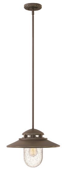 Foto para 100w Outdoor Atwell MED Clear Seedy Oil Rubbed Bronze Hanging