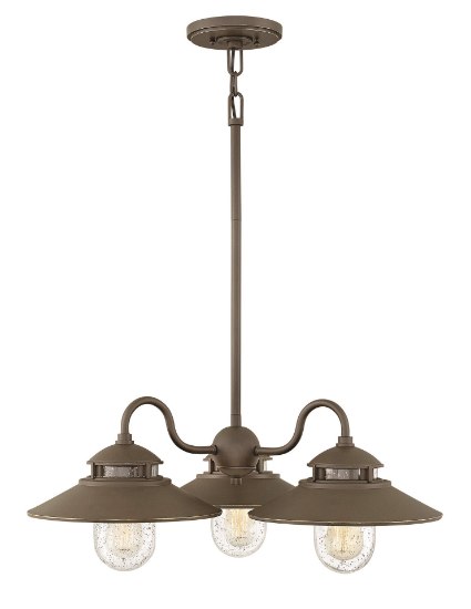 Picture of 100w Outdoor Atwell MED Clear Seedy Oil Rubbed Bronze Outdoor Chandelier