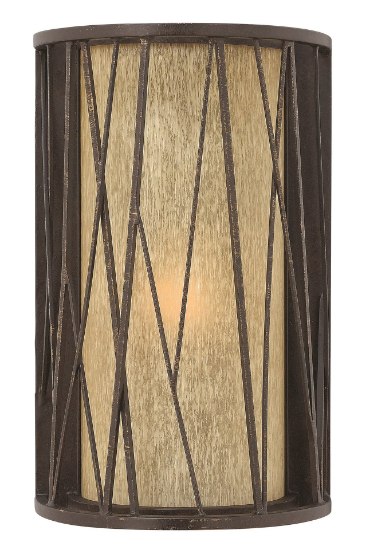 Foto para 100w Outdoor Elm MED Distressed Etched Amber Regency Bronze Medium Wall Mount