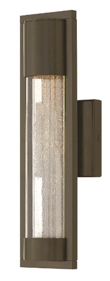 Picture of 35w Outdoor Mist GU-10 Clear Acrylic Outside Cylinder & Seedy Glass Inside Panel Bronze Small Wall Mount