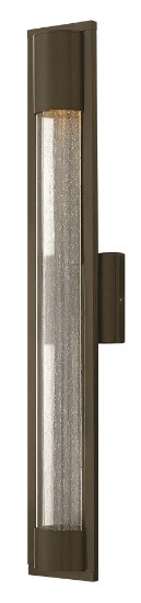 Picture of 35w Outdoor Mist GU-10 Clear Acrylic Outside Cylinder & Seedy Glass Inside Panel Bronze Large Wall Mount