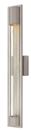 Foto para 35w Outdoor Mist GU-10 Clear Acrylic Outside Cylinder & Seedy Glass Inside Panel Titanium Large Wall Mount