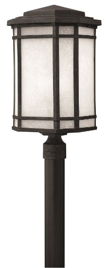 Picture of 15w Outdoor Cherry Creek LED White Linen Vintage Black Post Top/ Pier Mount