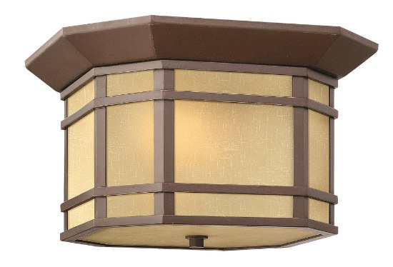 Picture of 32w Outdoor Cherry Creek LED Amber Linen Oil Rubbed Bronze Flush Mount