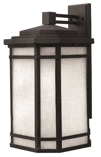 Foto para 15w Outdoor Cherry Creek LED White Linen Vintage Black Large Wall Mount