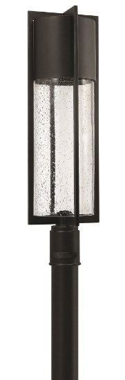 Picture of 15w Outdoor Shelter LED Clear Seedy Black Post Top/ Pier Mount