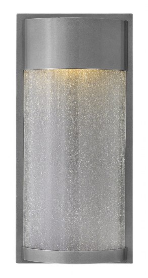 Picture of 16w Outdoor Shelter LED Clear Seedy Hematite Large Wall Mount