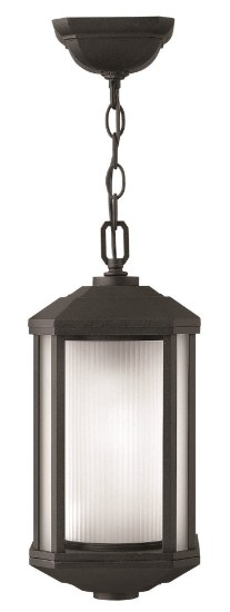 Foto para 26w Outdoor Castelle GU24 Ribbed Etched Cylinder Black Hanging