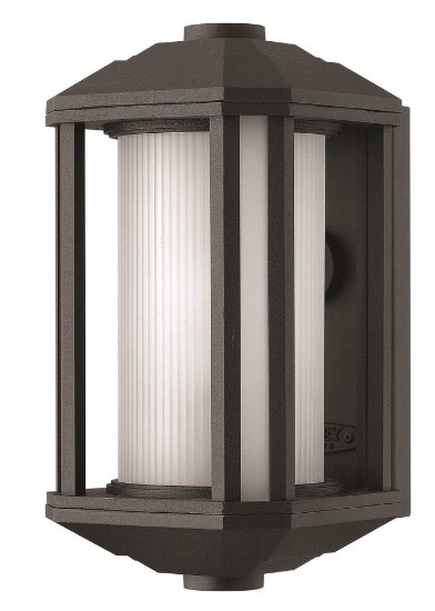 Picture of 15w Outdoor Castelle LED Ribbed Etched Cylinder Black Mini Wall Mount