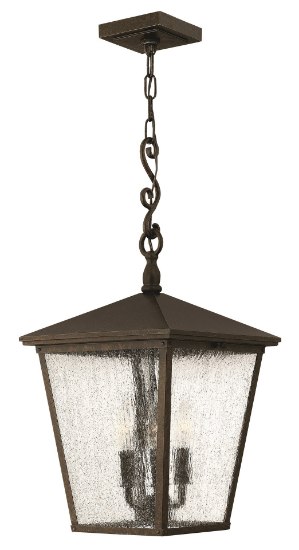 Foto para 15w Outdoor Trellis LED Clear Seedy Regency Bronze Hanging