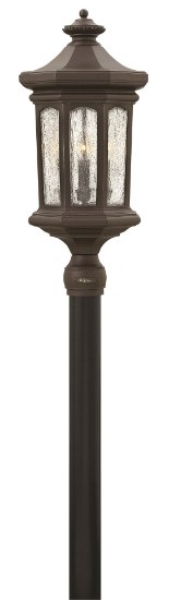 Picture of 40w Outdoor Raley CAND Clear Water Glass Panels Oil Rubbed Bronze Post Top/ Pier Mount