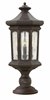 Foto para 40w Outdoor Raley CAND Clear Water Glass Panels Oil Rubbed Bronze Post Top/ Pier Mount