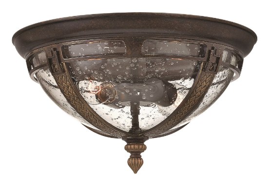 Foto para 60w Outdoor Key West MED Clear Seedy Regency Bronze Flush Mount