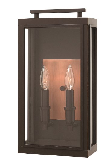 Picture of 60w Outdoor Sutcliffe CAND Clear Oil Rubbed Bronze Medium Wall Mount