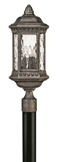 Picture of 40w Outdoor Regal CAND Clear Seedy Water Glass Black Granite Post Top/ Pier Mount