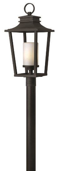 Picture of 100w Outdoor Sullivan MED Etched Opal Black Post Top/ Pier Mount