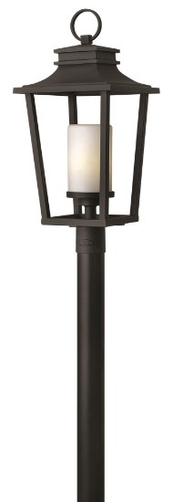 Picture of 15w Outdoor Sullivan LED Etched Opal Black Post Top/ Pier Mount