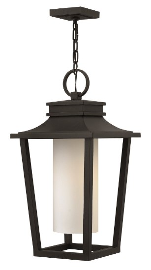 Foto para 100w Outdoor Sullivan MED Etched Opal Black Hanging