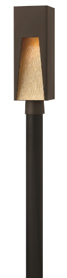 Picture of 50w Outdoor Kube GU-10 Amber Etched Organic Rain Bronze Post Top/ Pier Mount