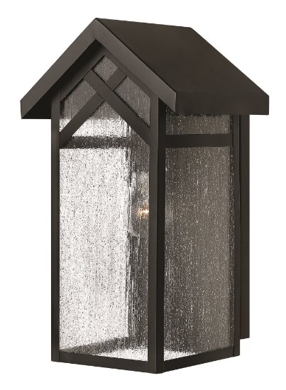 Picture of 100w Outdoor Holbrook MED Clear Seedy Black Small Wall Mount