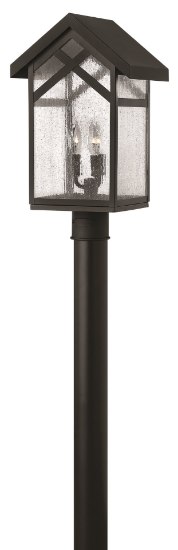 Picture of 60w Outdoor Holbrook CAND Clear Seedy Black Post Top/ Pier Mount