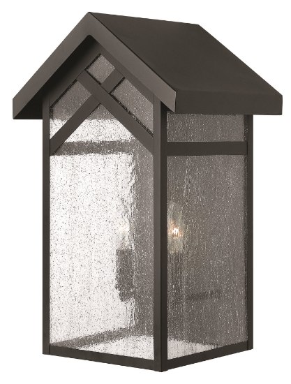 Picture of 60w Outdoor Holbrook CAND Clear Seedy Black Medium Wall Mount