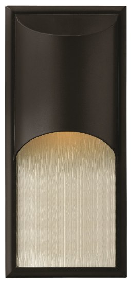 Picture of 15w Outdoor Cascade LED Clear Etched Organic Rain Satin Black Medium Wall Mount