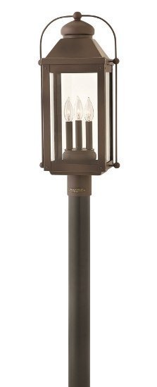 Picture of 60w Outdoor Anchorage CAND Clear Light Oiled Bronze Post Top/ Pier Mount