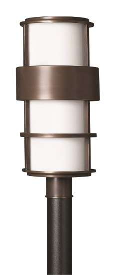 Foto para 8.5w Outdoor Saturn LED Etched Opal Metro Bronze Post Top/ Pier Mount