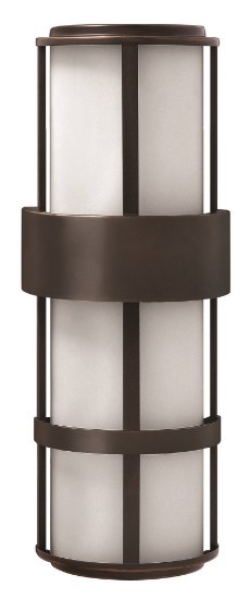 Foto para 75w Outdoor Saturn MED Etched Opal Metro Bronze Large Wall Mount