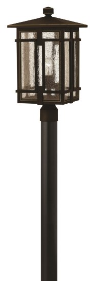 Picture of 100w Outdoor Tucker MED Clear Seedy Oil Rubbed Bronze Post Top/ Pier Mount