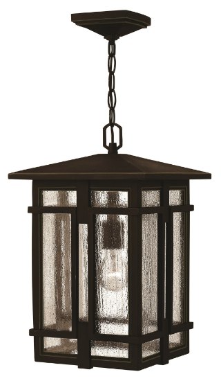 Picture of 100w Outdoor Tucker MED Clear Seedy Oil Rubbed Bronze Hanging