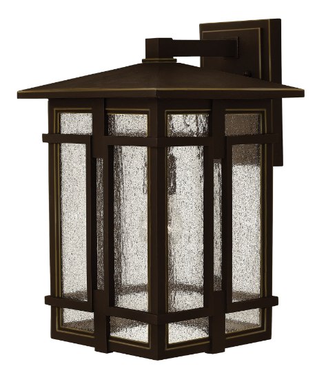 Picture of 15w Outdoor Tucker LED Clear Seedy Oil Rubbed Bronze Large Wall Mount