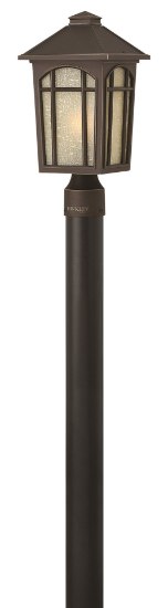 Foto para 26w Outdoor Cedar Hill GU24 Amber Linen Oil Rubbed Bronze Post Top/ Pier Mount