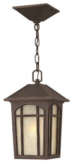 Foto para 100w Outdoor Cedar Hill MED Amber Linen Oil Rubbed Bronze Hanging