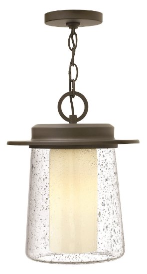 Foto para 100w Outdoor Riley MED Clear Seedy Oil Rubbed Bronze Hanging