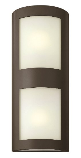 Foto para 18w Outdoor Solara GU24 Inside White Etched Bronze Large Wall Mount