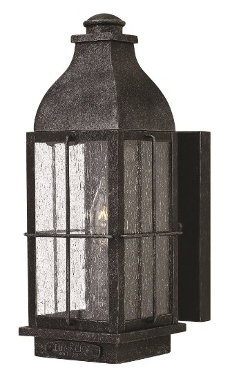 Picture of 60w Outdoor Bingham CAND Clear Seedy Greystone Small Wall Mount